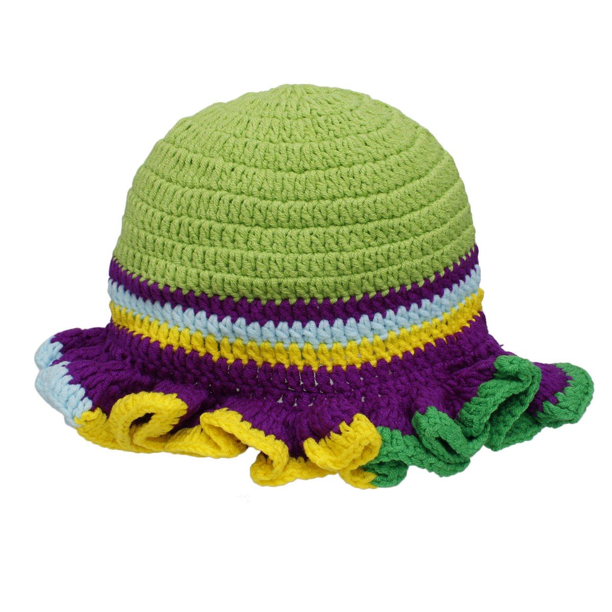 Lime Crochet Multicolor Ruffle Bucket Hat Women