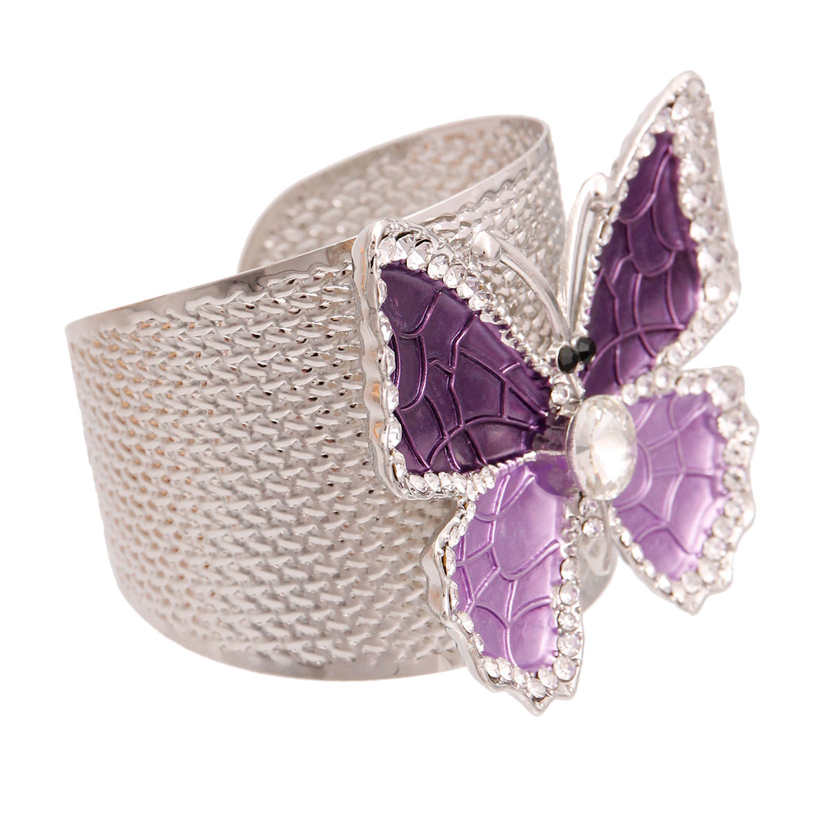 Rigid Metal Purple Butterfly Cuff