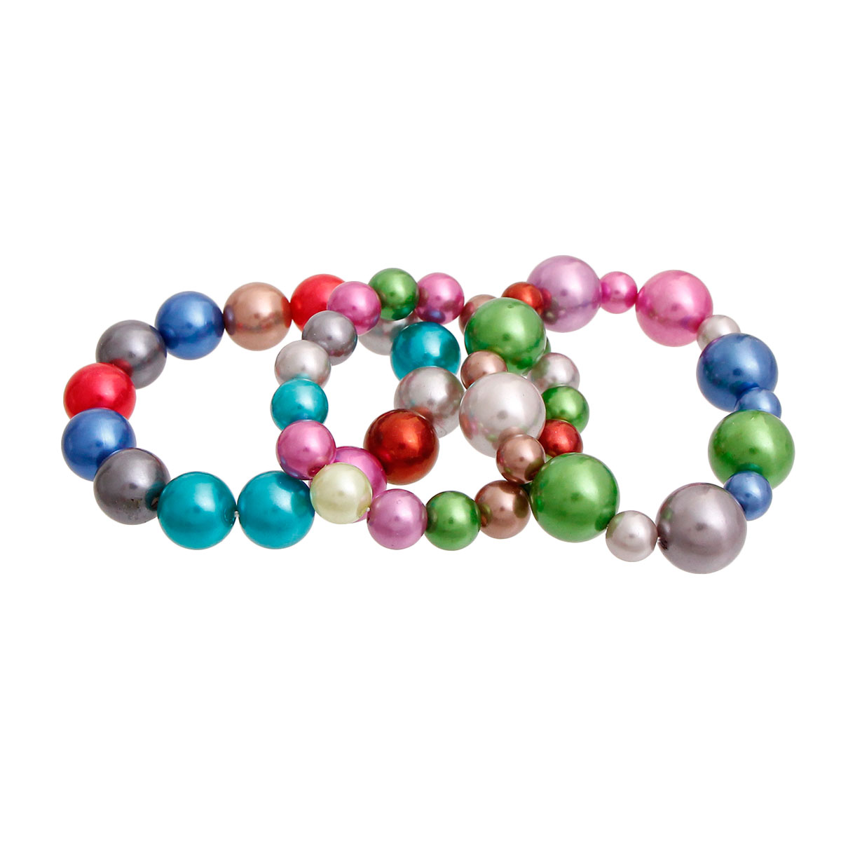 Dark Multi Pearl 3 Pcs Bracelets