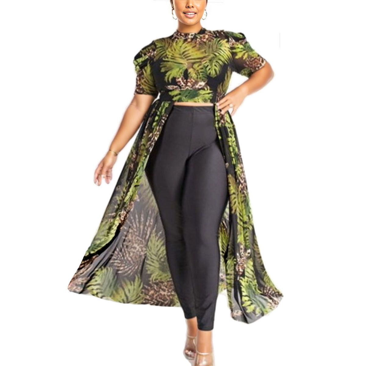 5XL Mesh High-Low Leaf Top