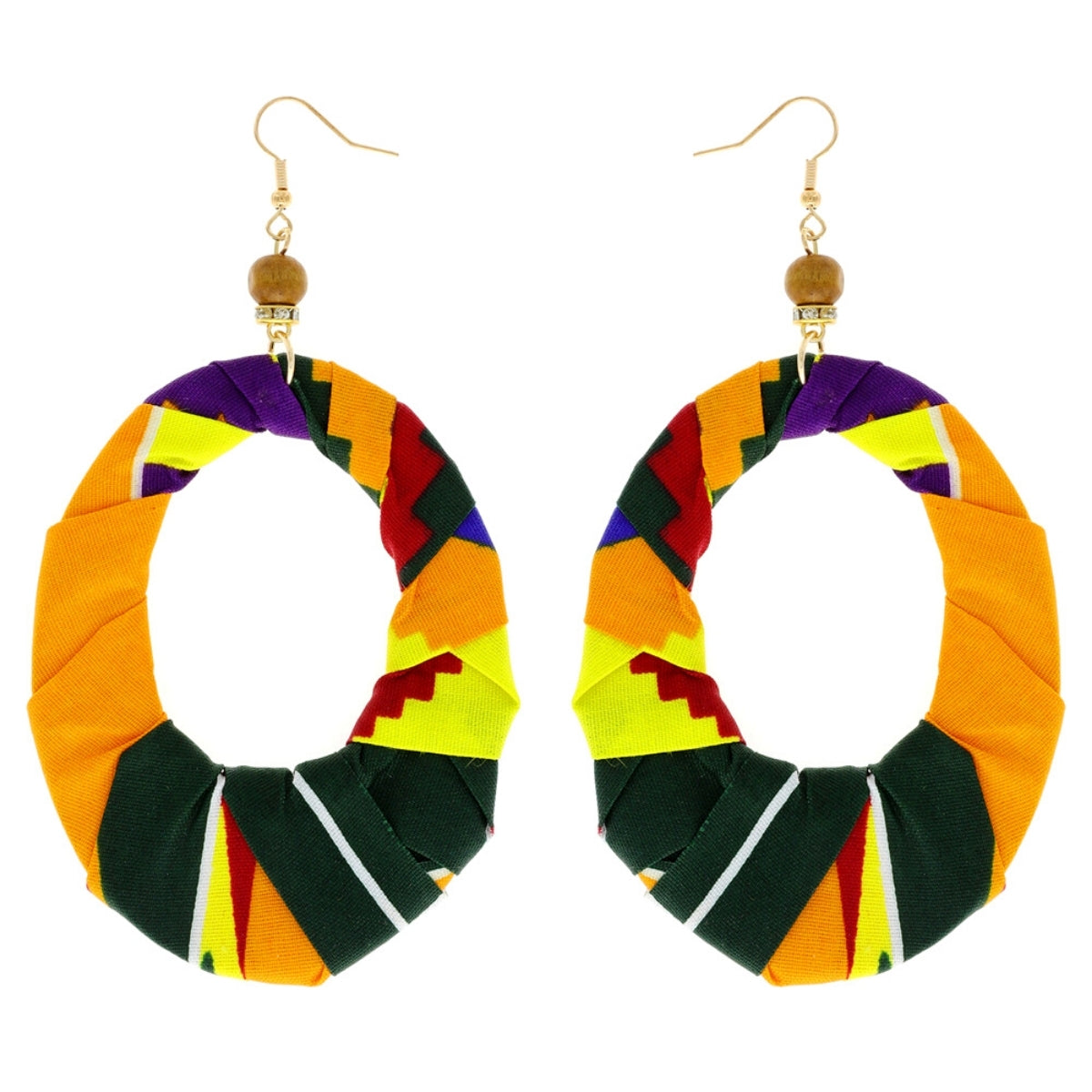 Multi Color Afrocentric Teardrop Earrings