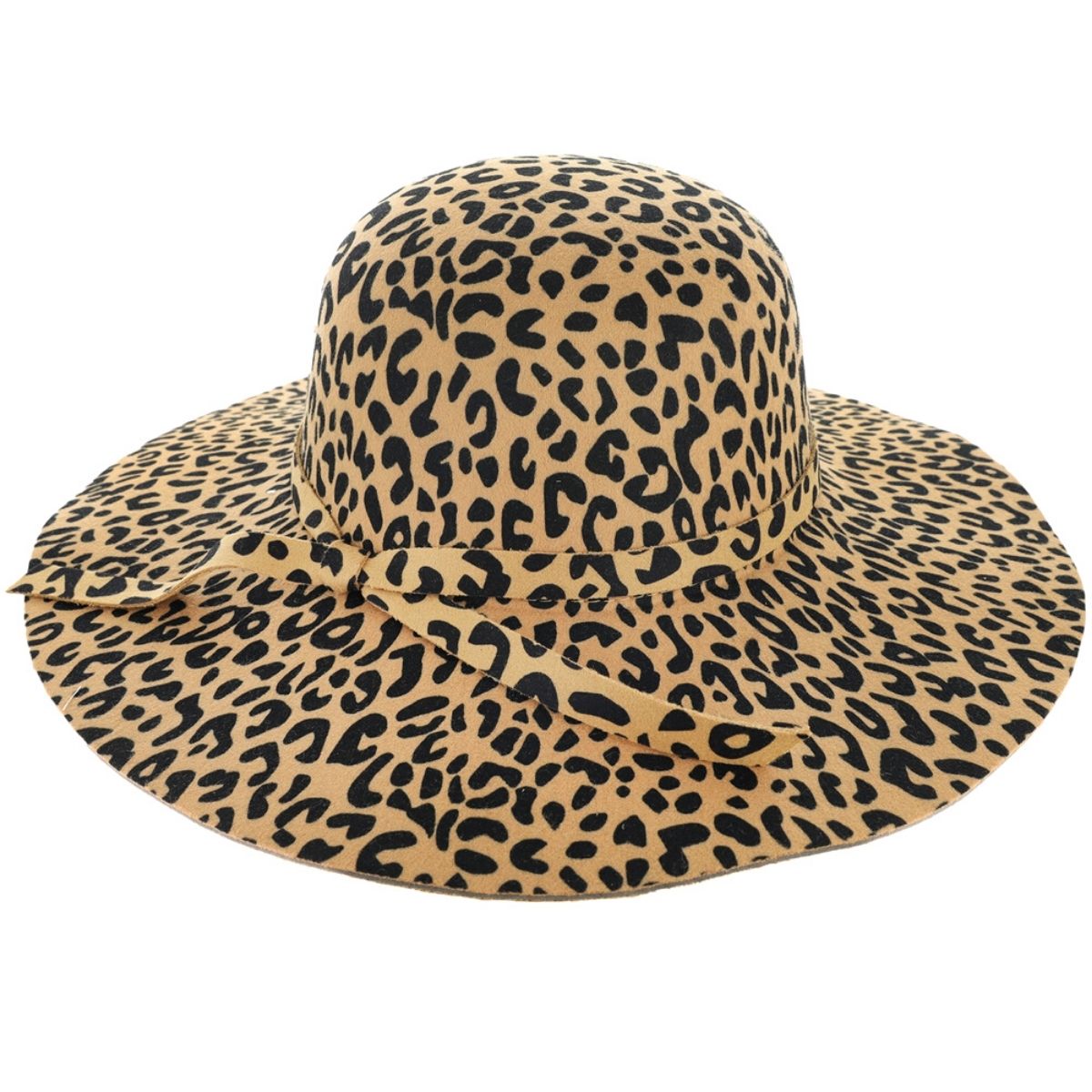Brown Leopard Wide Brim Floppy Fedora