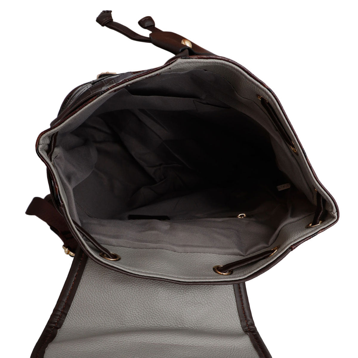 Dark Brown Croc Cinch Backpack Set