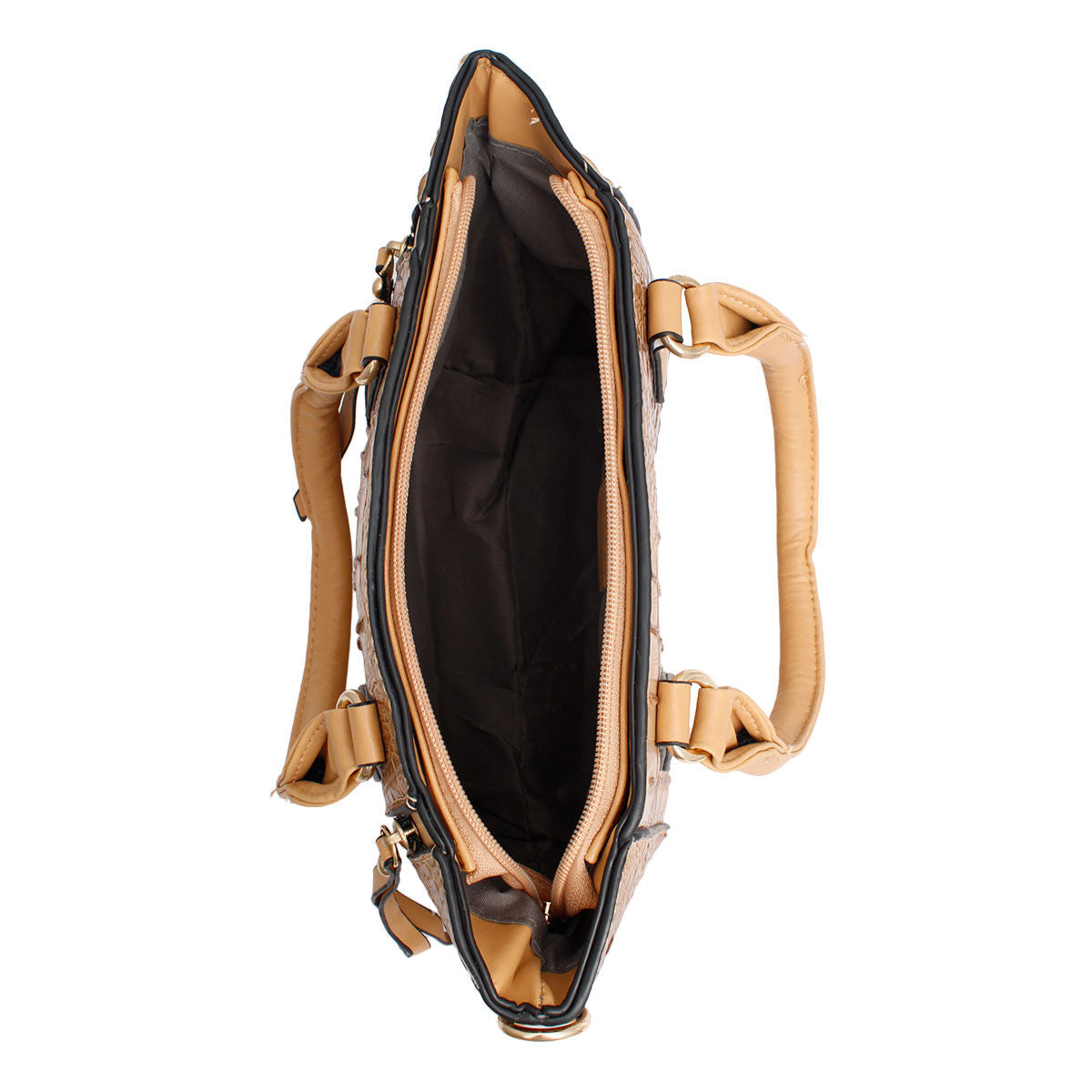 Light Brown Croc Tote Pouch Set