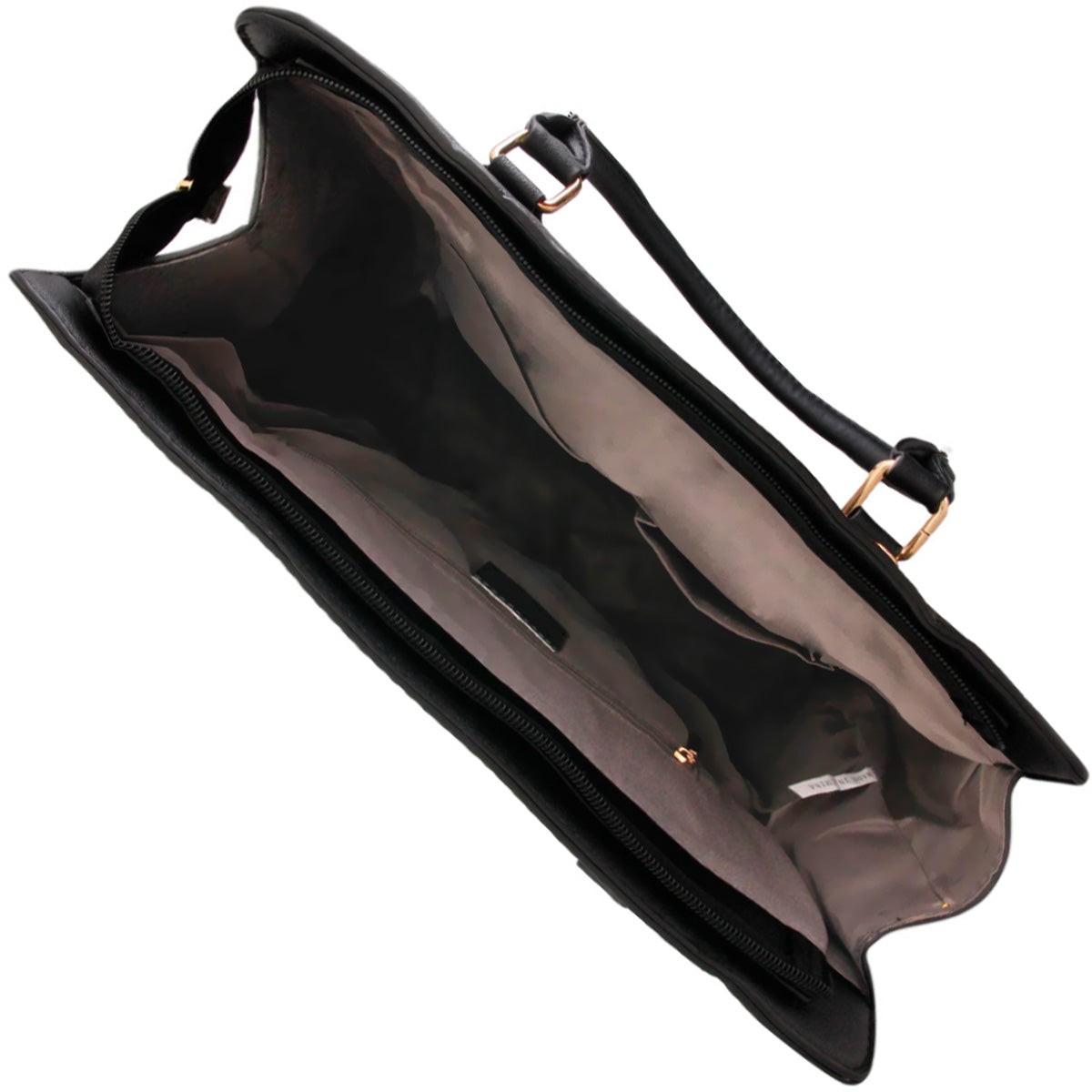 Black Pocket Stitch Tote Bag