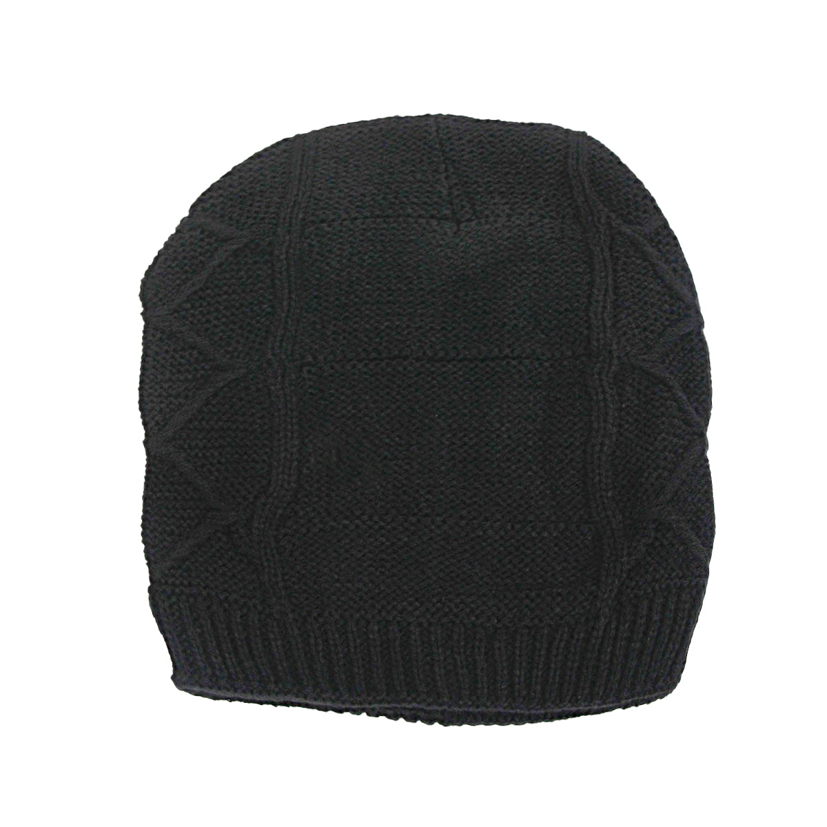Black Knit Fleece Lined Hat