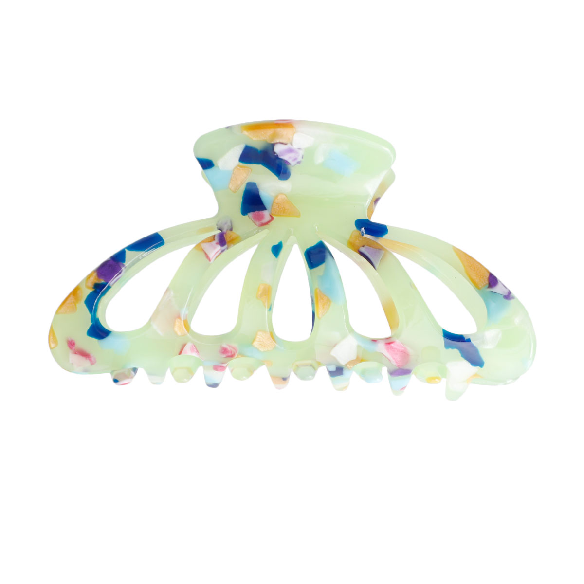 Green Marble Big Hair Claw Clip