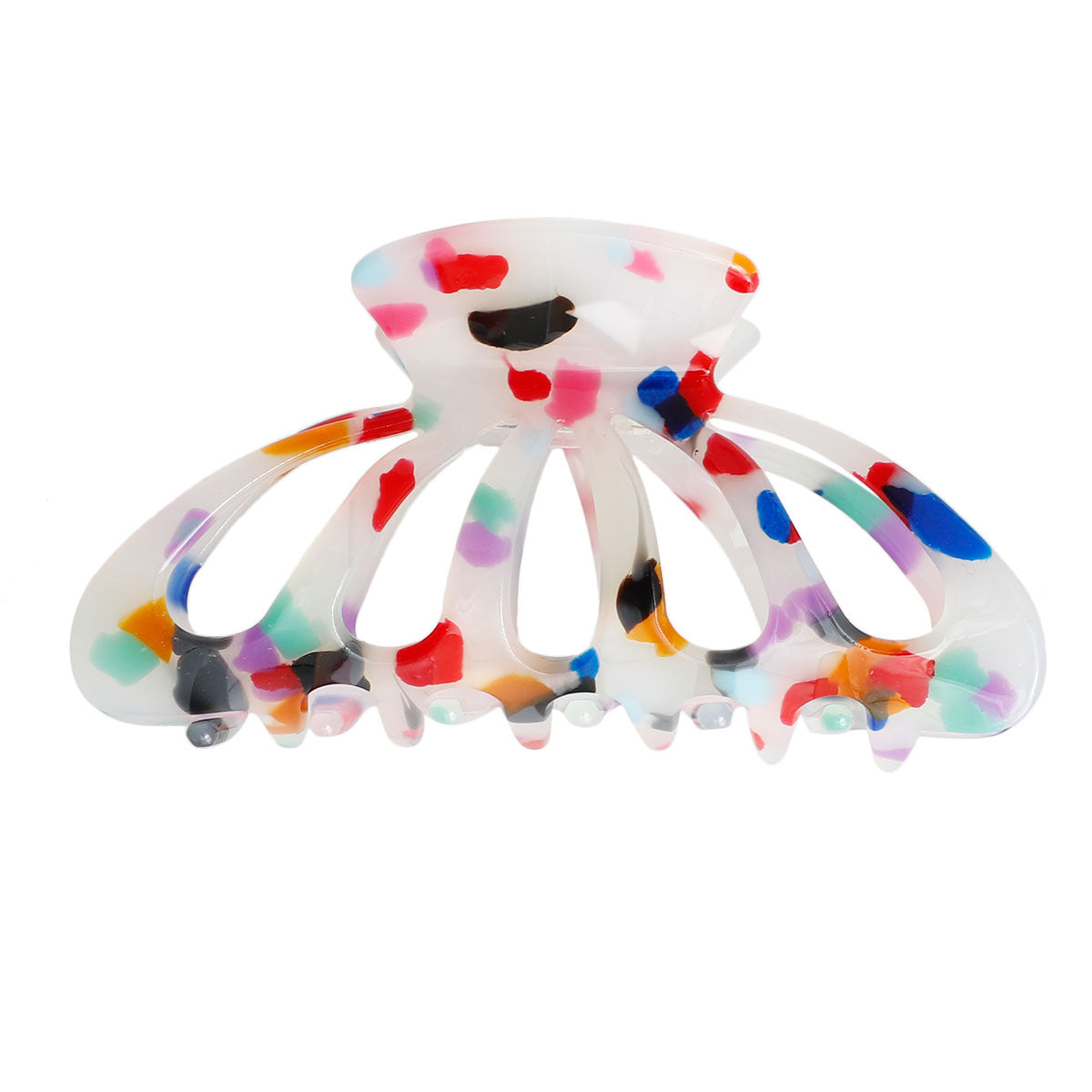 Ivory Marble Big Hair Claw Clip