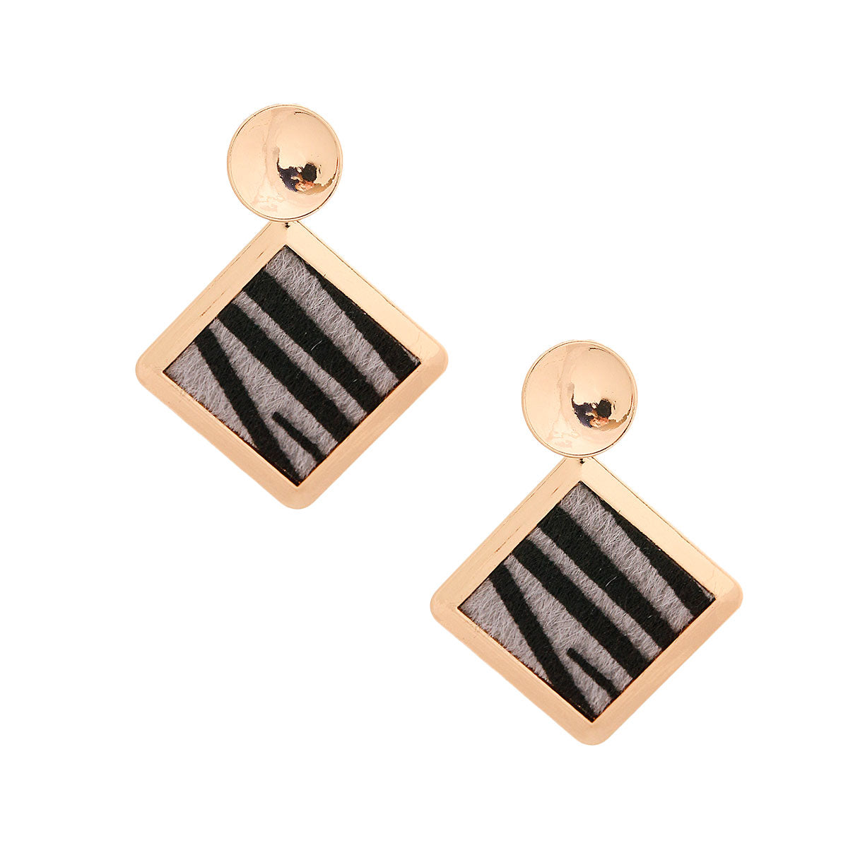 Gray Zebra Fur Earrings