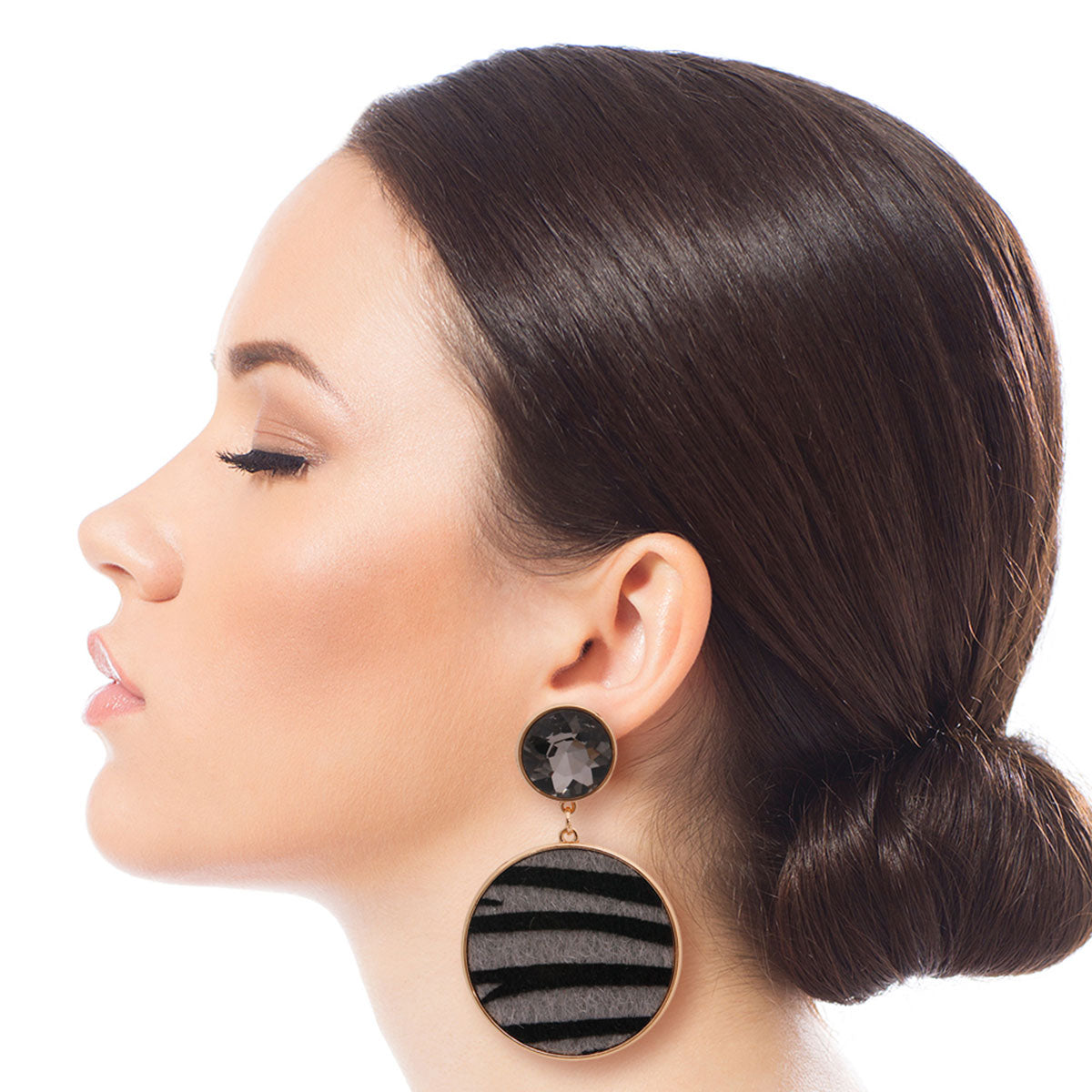 Gray Zebra Fur Earrings