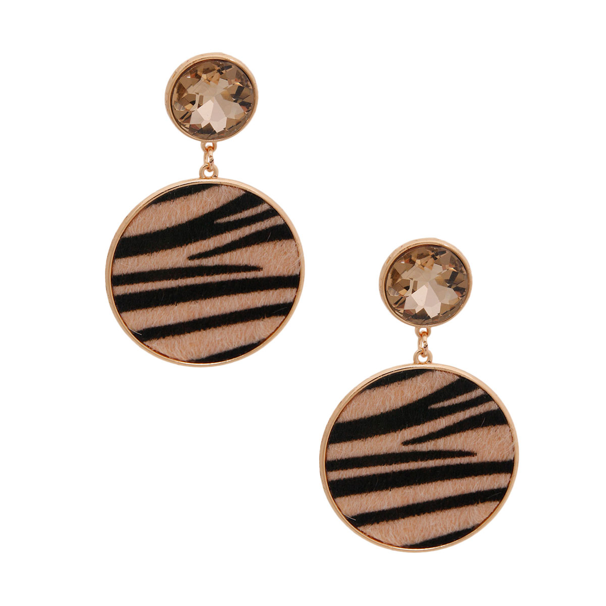 Brown Zebra Fur Earrings