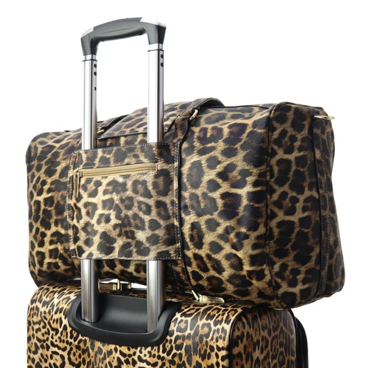 Leopard Print Trolley Weekender Duffel
