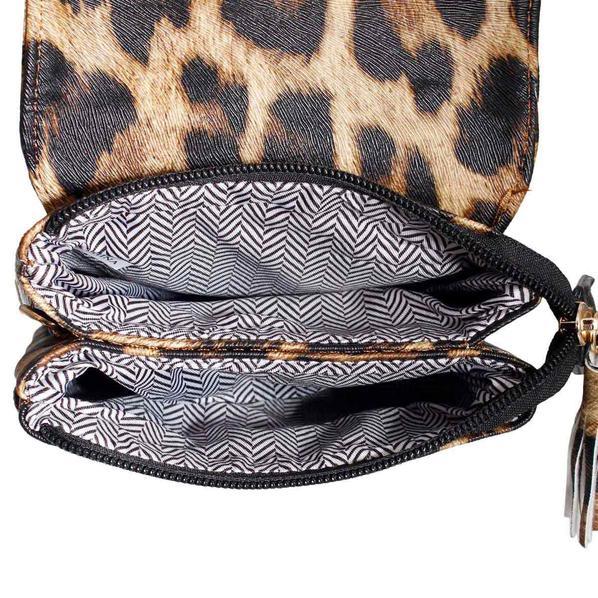 Leopard Flap Snap Mobile Crossbody