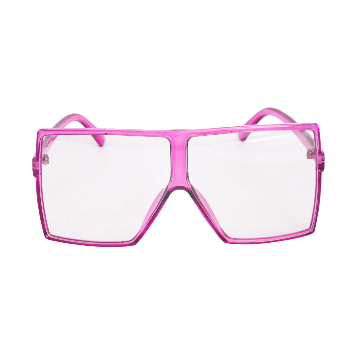 Purple Clear Oversized Square Glasses