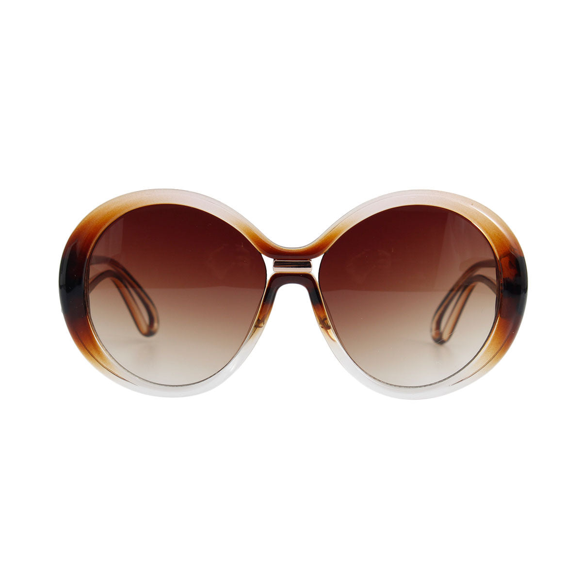 Brown Gradient Round Sunglasses
