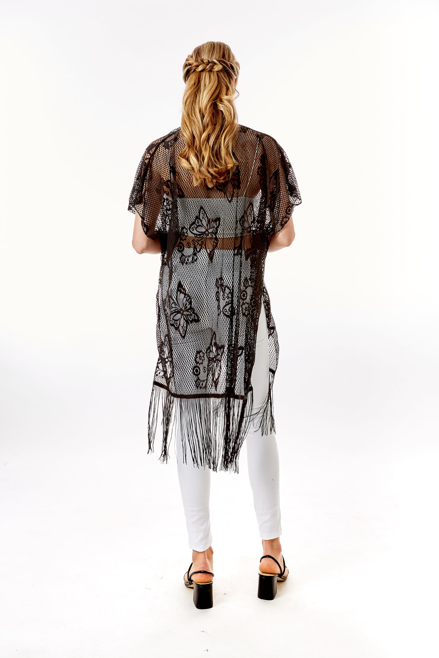 Black Lace Butterfly Beach Cover