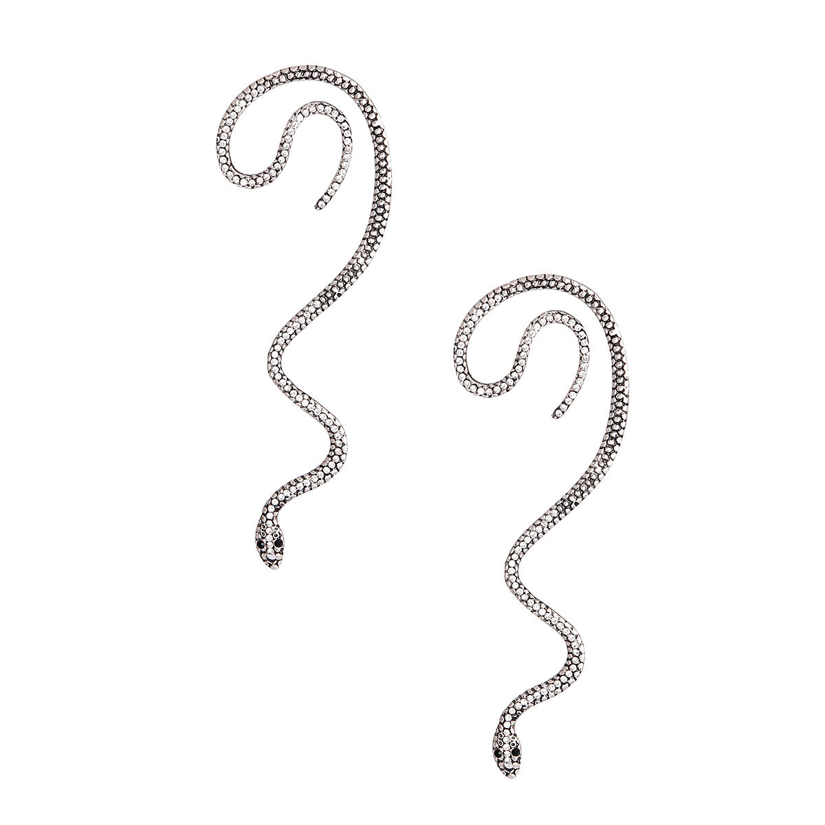 Burnished Silver Snake Ear Cuff
