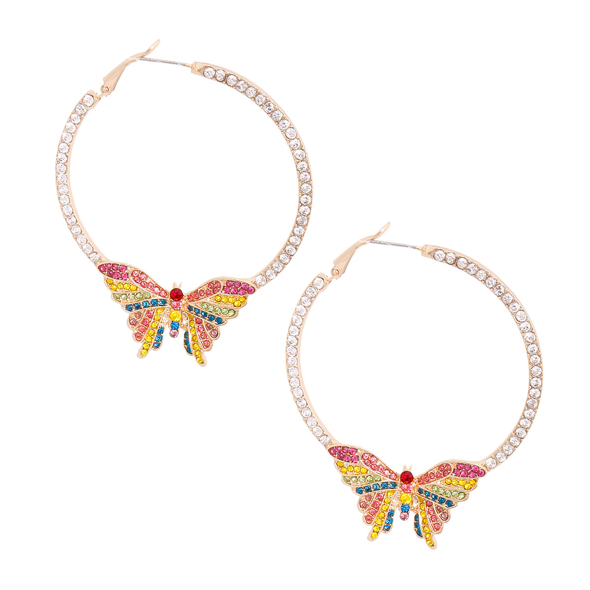 Rainbow Butterfly Designer Hoops