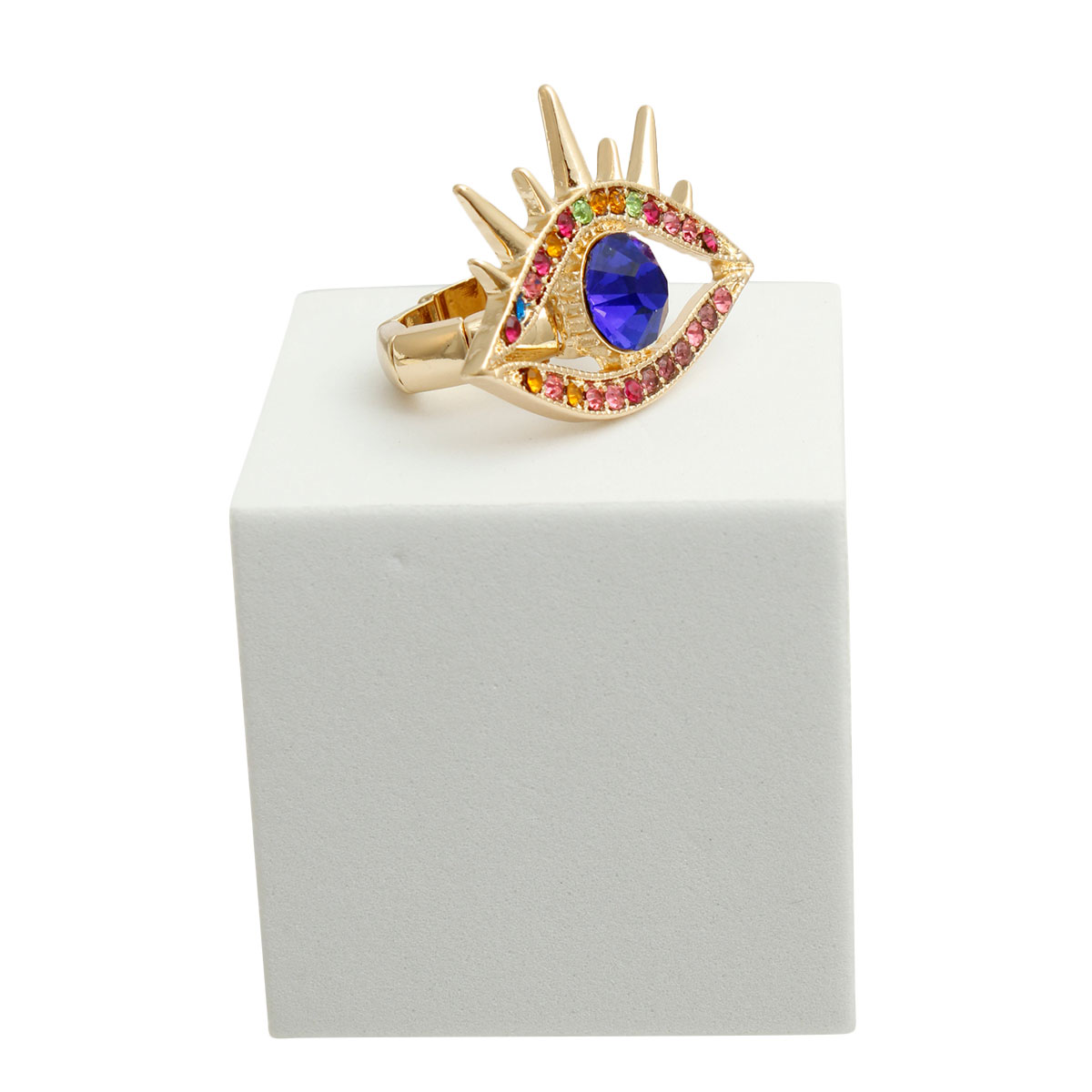 Multi Color Evil Eye Shaped Ring
