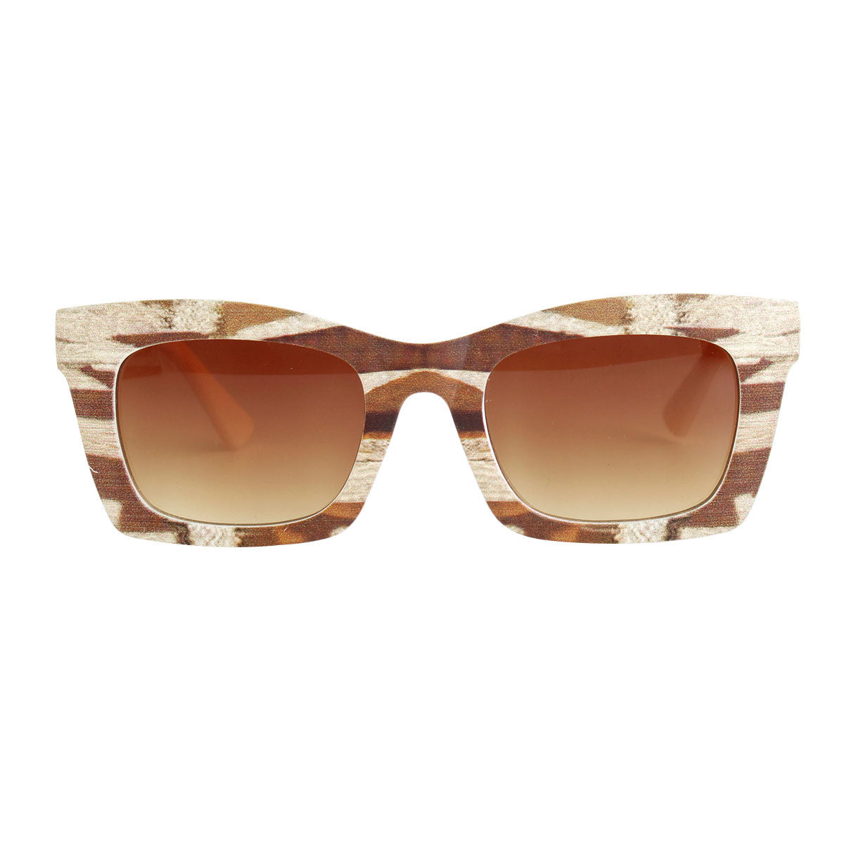 Light Brown Graphic Print Sunglasses
