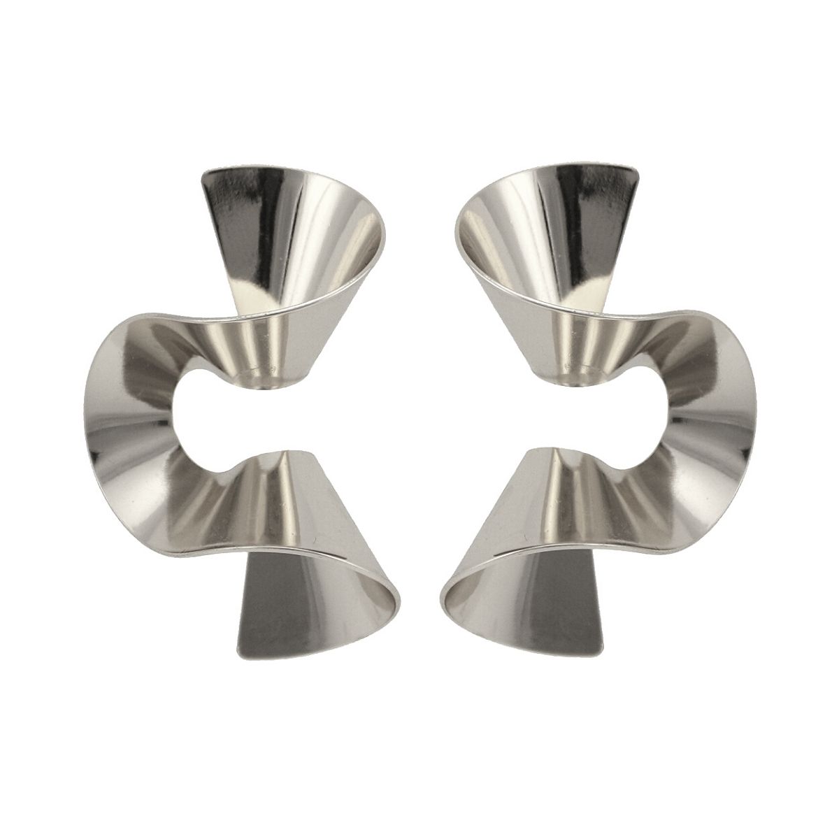 Silver Twisted Metal Curl Studs