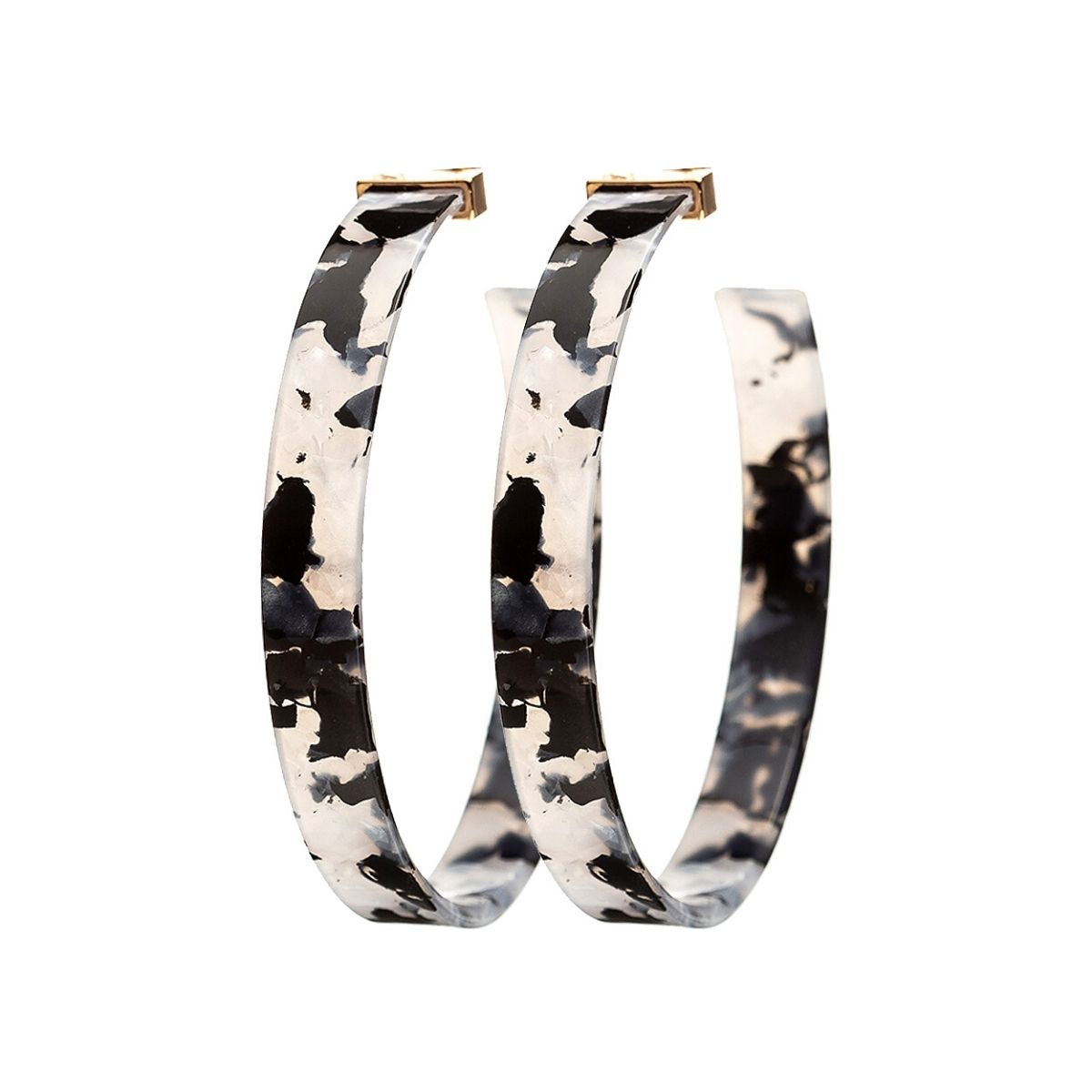 Black and White Acryic Hoops