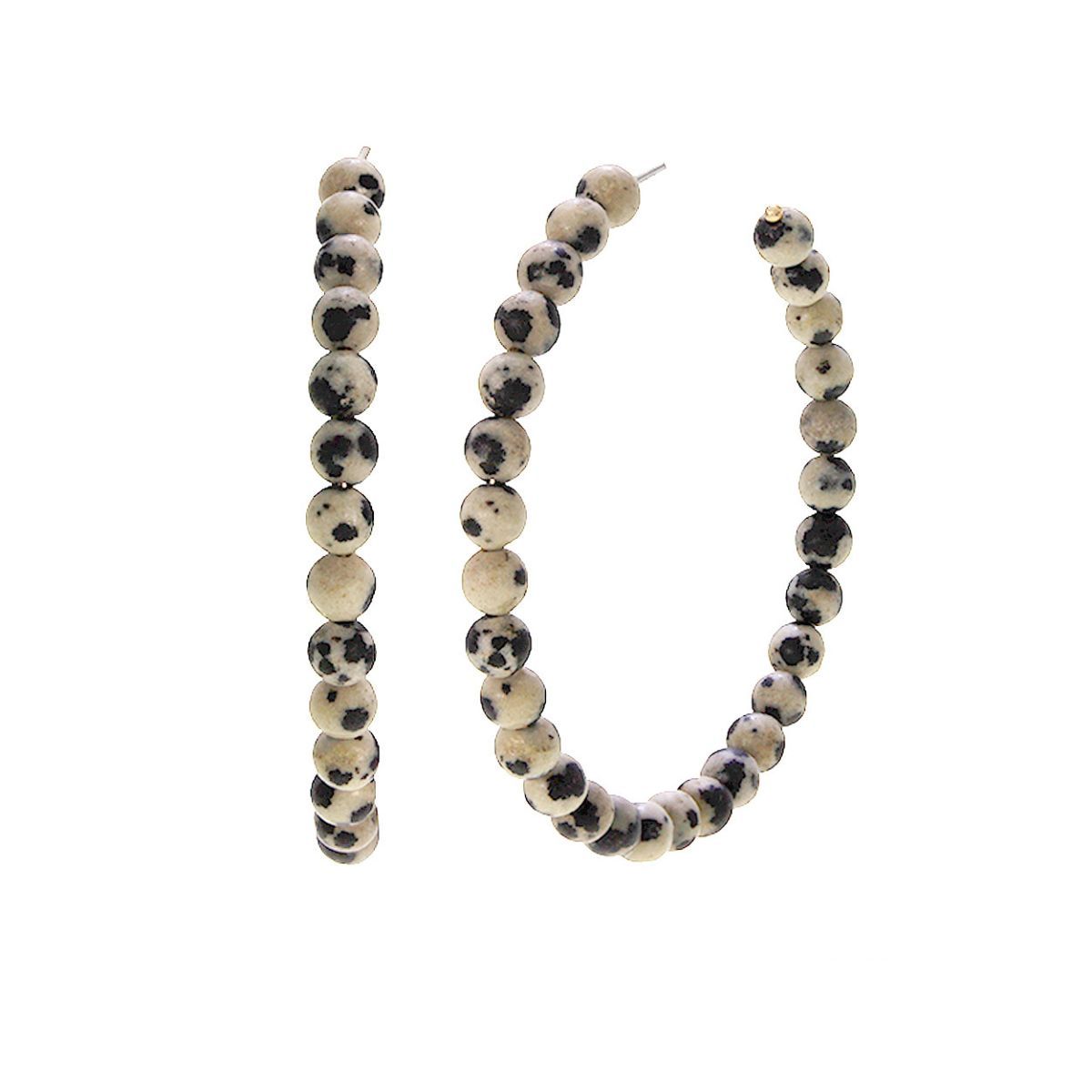 55mm Black Gray Stone Hoops