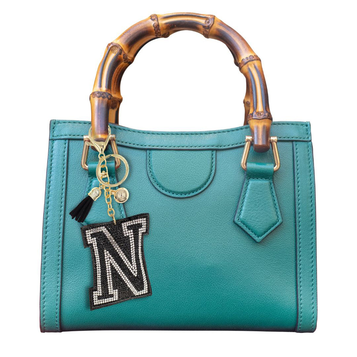 N Black Keychain Bag Charm