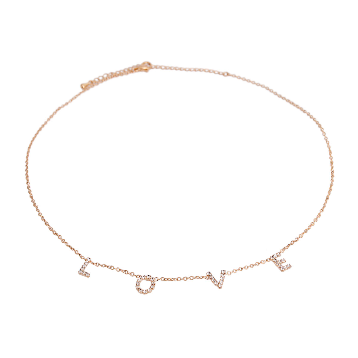 Gold LOVE Station Necklace