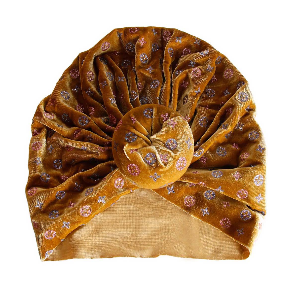Gold Velvet Luxury Monogram Turban