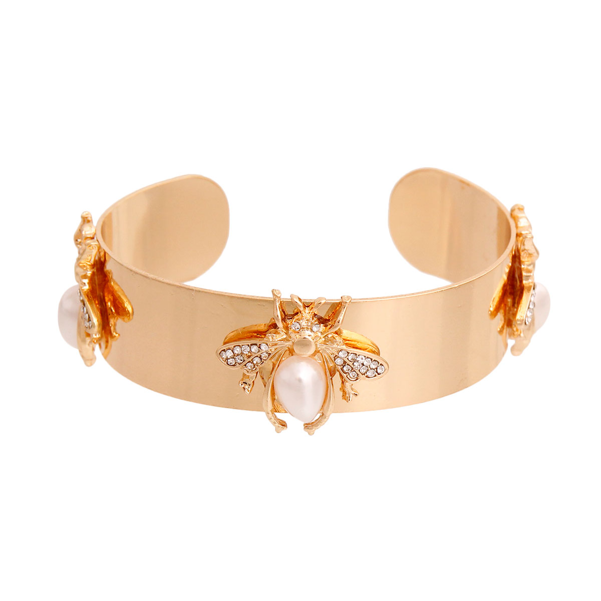 Cream Pearl Designer Bee Cuff