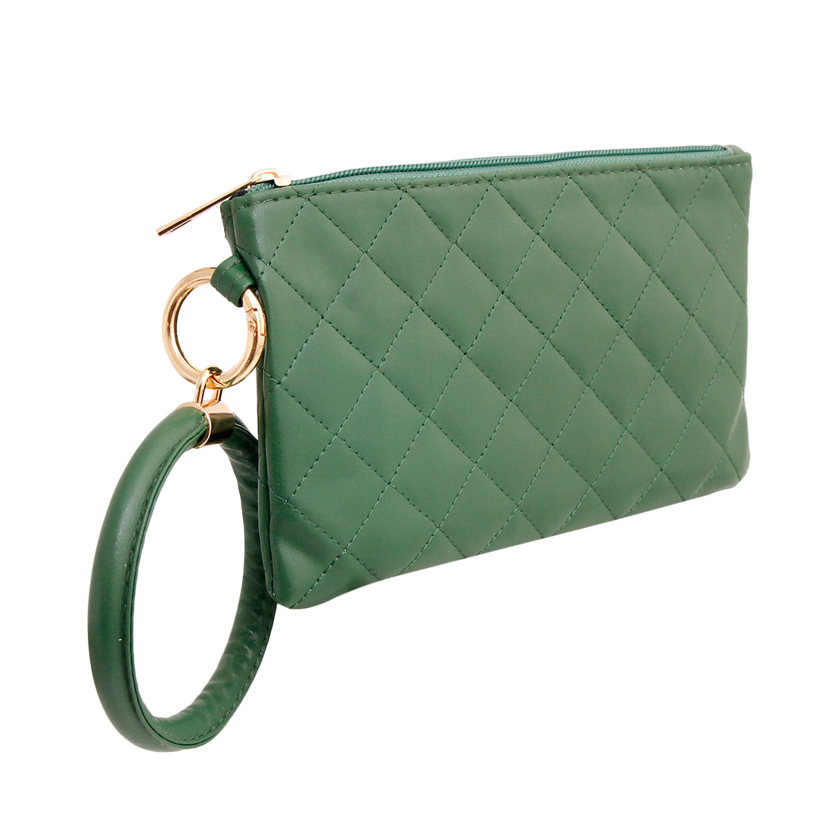 Quilted Green Bangle Wristlet