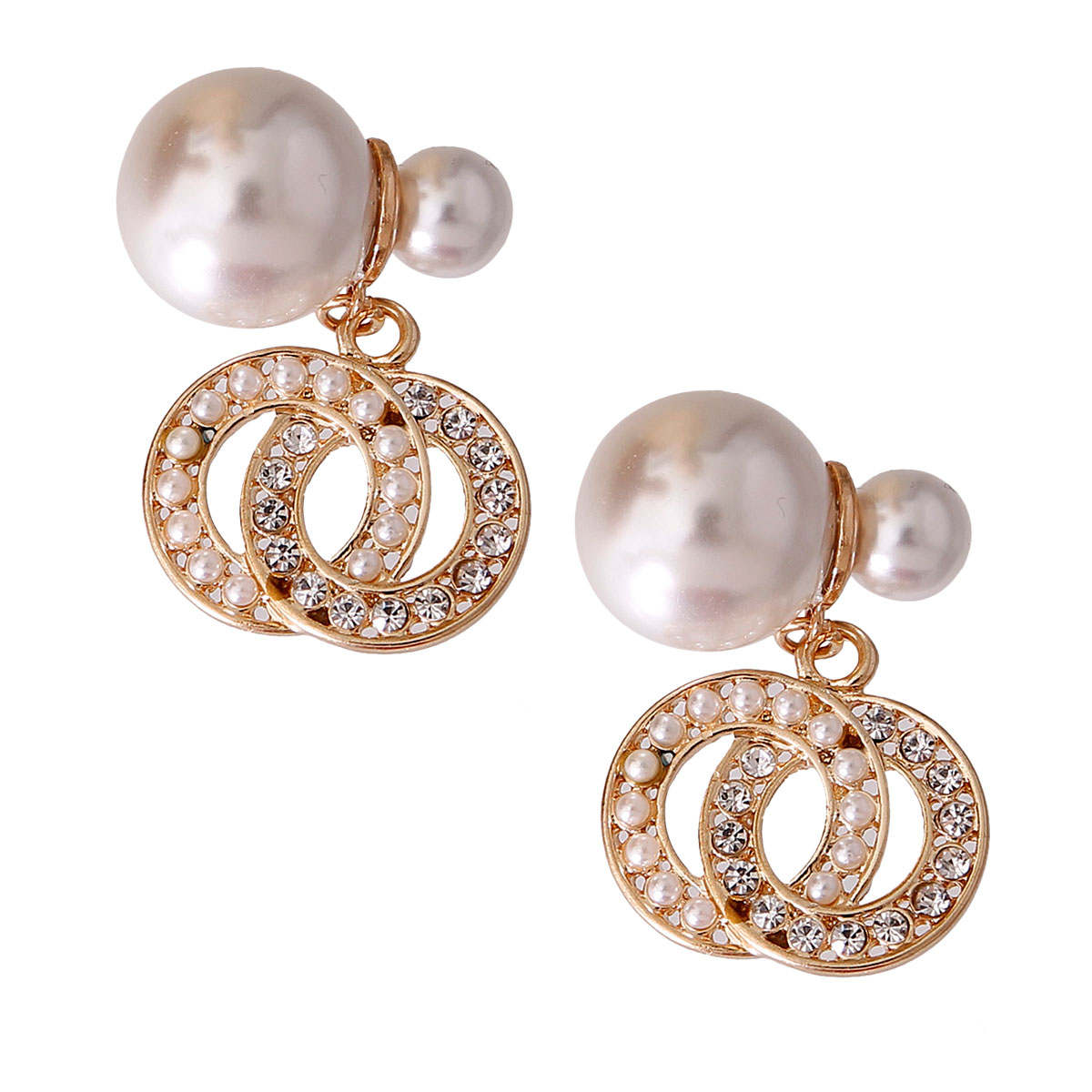 Double Cream Pearl Designer Earrings