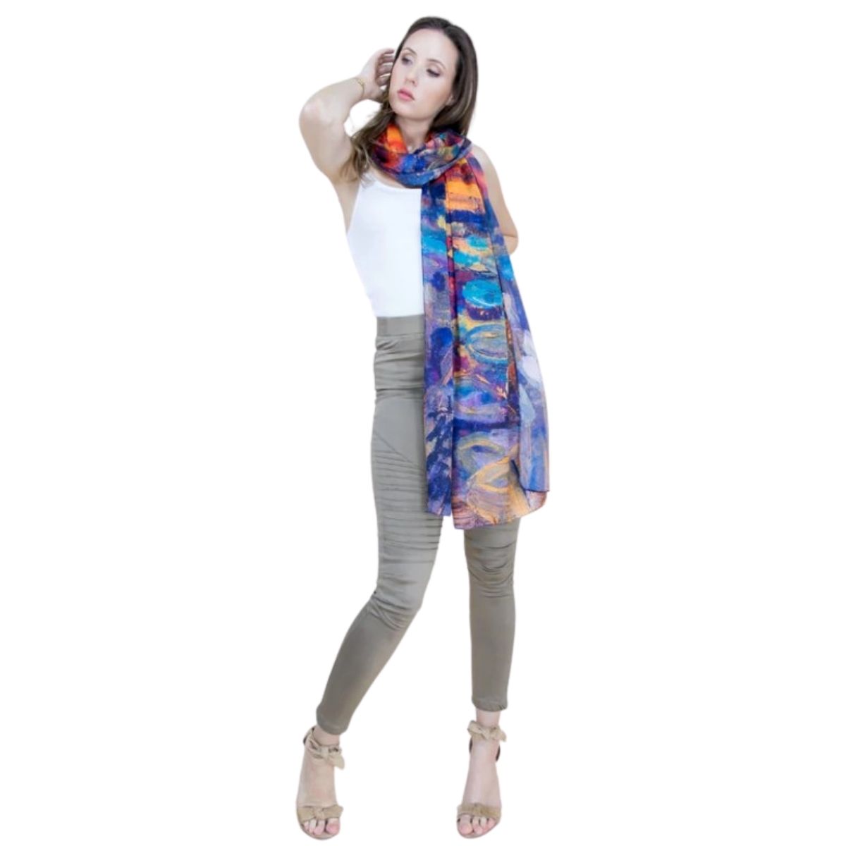 Museum Art Watercolor Sunset Scarf