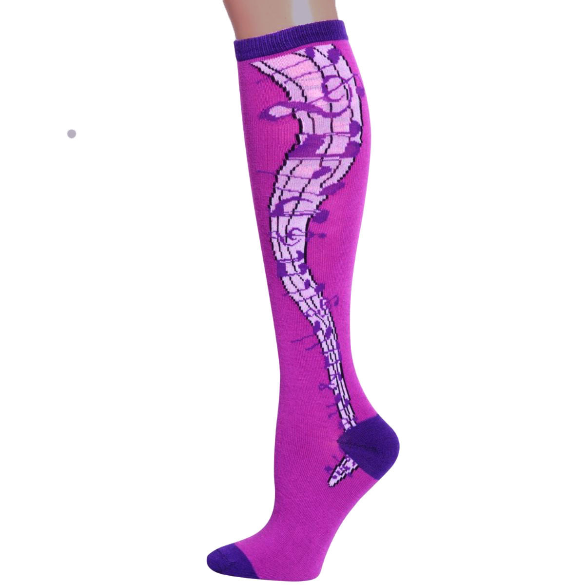 Purple Musical Knee High Socks