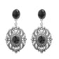 Black Antique Drop Silver Earrings