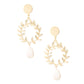 Leaf and Pearl Drop Earrings