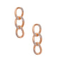 Gold Crusted Rhinestone Link Earrings