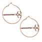 Multi Color Stone Scissor Hoops