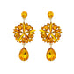 Orange Crystal Burst Earrings