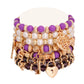 Purple Bead and Pearl Love Bracelets