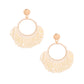 Cream Seed Bead Draped Earrings