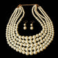 Cream Pearl Multi Strand Necklace Set
