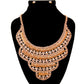 Gold and Rhinestone Layered Bib Necklace Set
