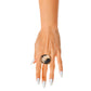 Cocktail Leopard Print Round Gold Stretch Ring