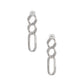 Silver Rhinestone Crusted Chain Earrings