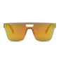 Orange Unisex Square Mirror Glasses