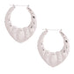 Textured Silver Teardrop Hoops