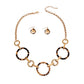 Gold Round Link Tortoiseshell Necklace Set