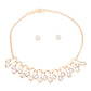 Gold Pear Crystal U Link Necklace